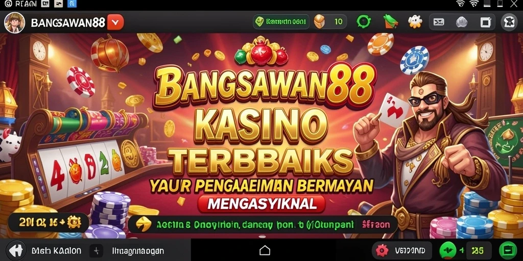Screenshot gameplay BANGSAWAN88 yang menampilkan suasana kasino yang mendebarkan.