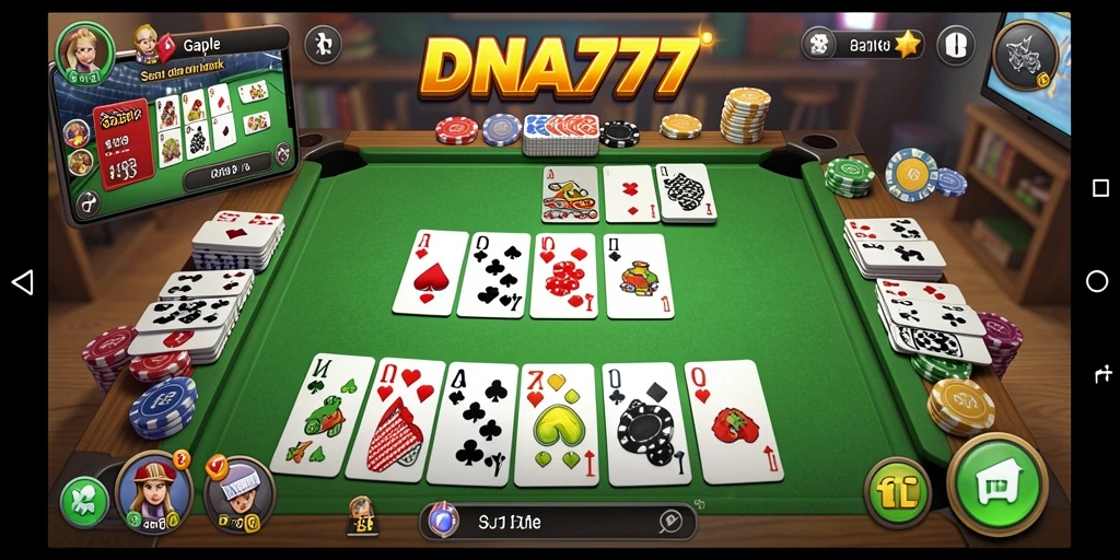Tampilan gameplay seru di DNA777 saat bermain Gaple.