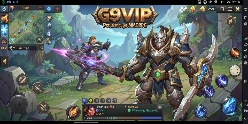 Tampilan gameplay G9VIP yang menakjubkan di dunia MMORPG.