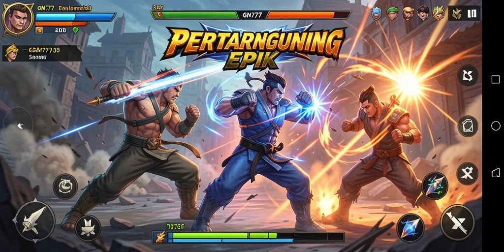 Tampilan gameplay GN777 yang menegangkan dalam pertarungan Fighting.