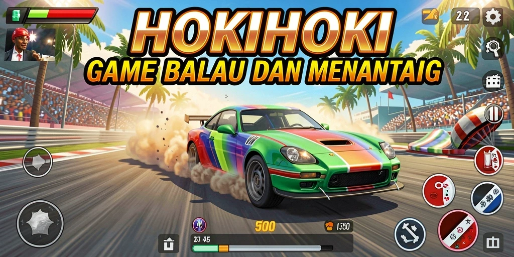 Tampilan utama gameplay HOKIHOKI yang seru dan mendebarkan.