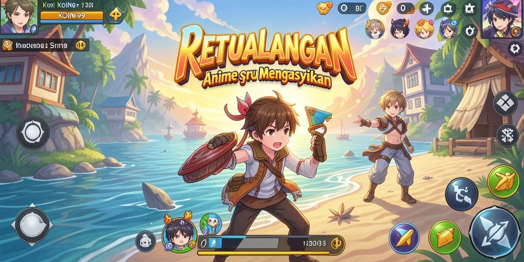 Gameplay KOIN99 menampilkan karakter anime yang beraksi dalam petualangan seru.
