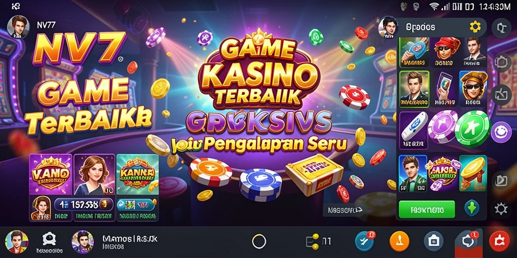 Screenshot utama NV77 menampilkan gameplay Kasino yang menegangkan.