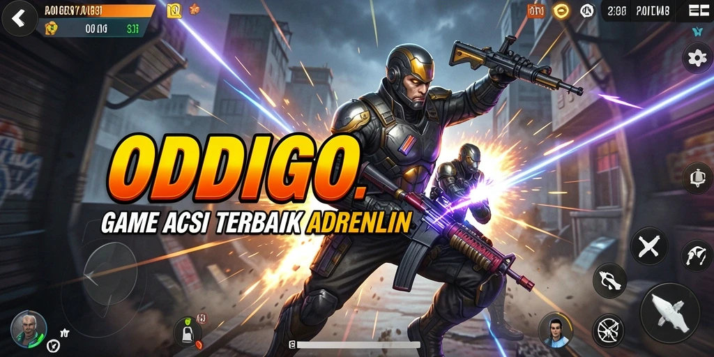 Tampilan gameplay ODDIGO yang mendebarkan dan penuh aksi.