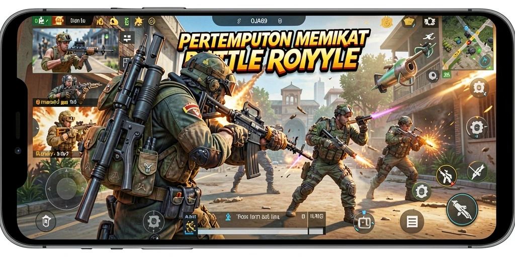 Gameplay intens OJA89 dalam pertempuran Battle Royale.
