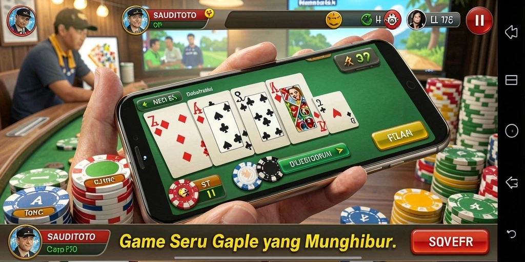 Screenshot gameplay seru SAUDITOTO menampilkan suasana bermain Gaple.