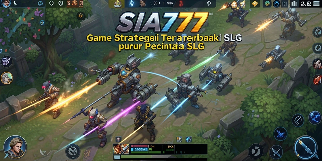 Screenshot gameplay SIA777 yang menunjukkan pertempuran epik dan pembangunan kerajaan.