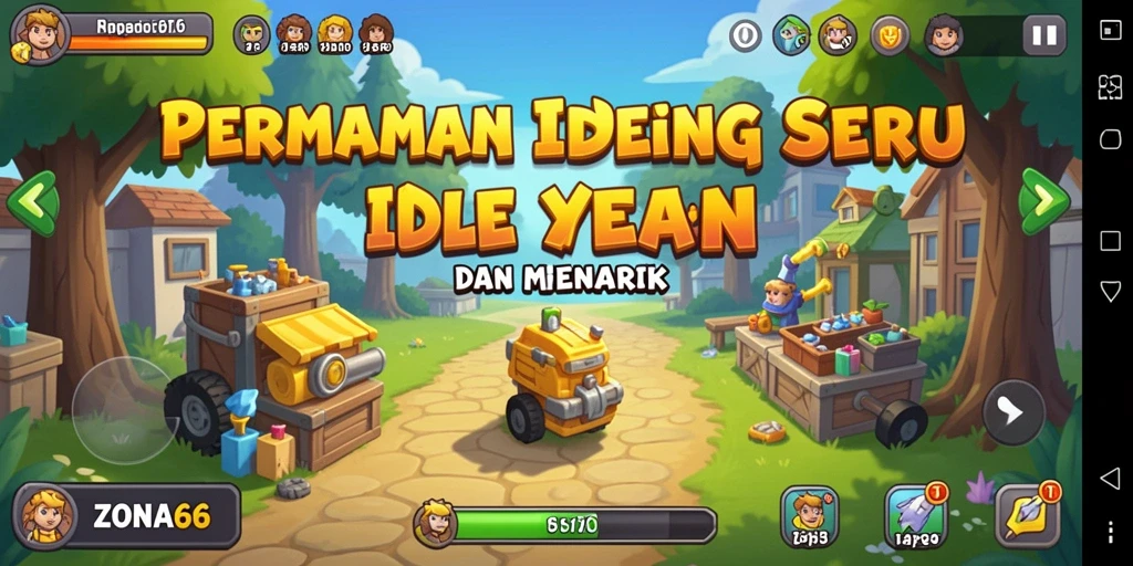 Tangkapan layar ZONA66 yang menunjukkan gameplay Idle yang menawan.